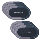 Kuber Industries Bath Mat | PVC Bathroom Mat | Shower Bath Mat | Floor Tub Mat | Diatom Mud Oval Mat | Anti-Skid Shower Bathroom Mat | CF-220802 |Pack of 6| Brown